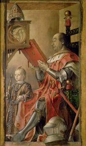 来自乌尔比诺公爵Montefeltro（1422-82）和他的儿子Guidobaldo（d.1508）的Federigo的肖像 作者 佩德罗·贝鲁格特